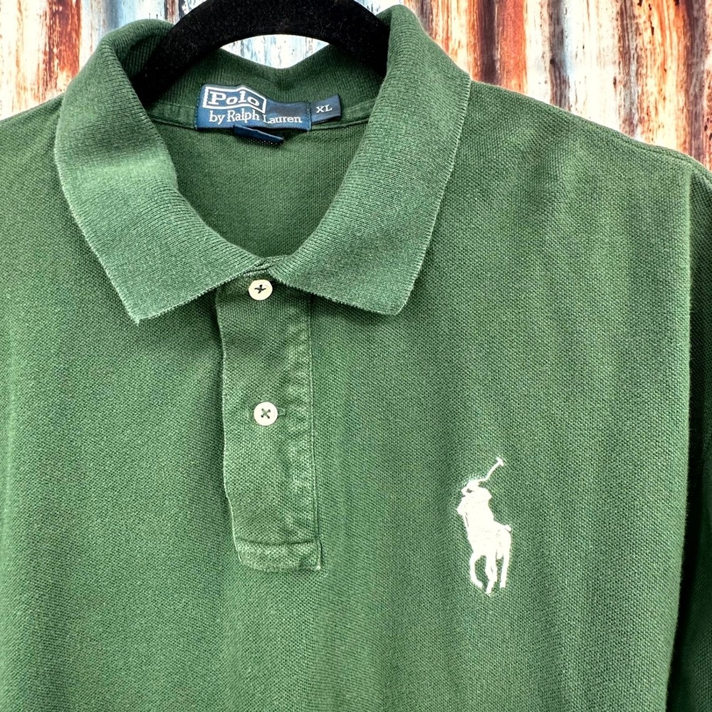 Polo Ralph Lauren Men's XL Green Classic Fit Polo Shirt Large White Pony Logo - Picture 2 of 7